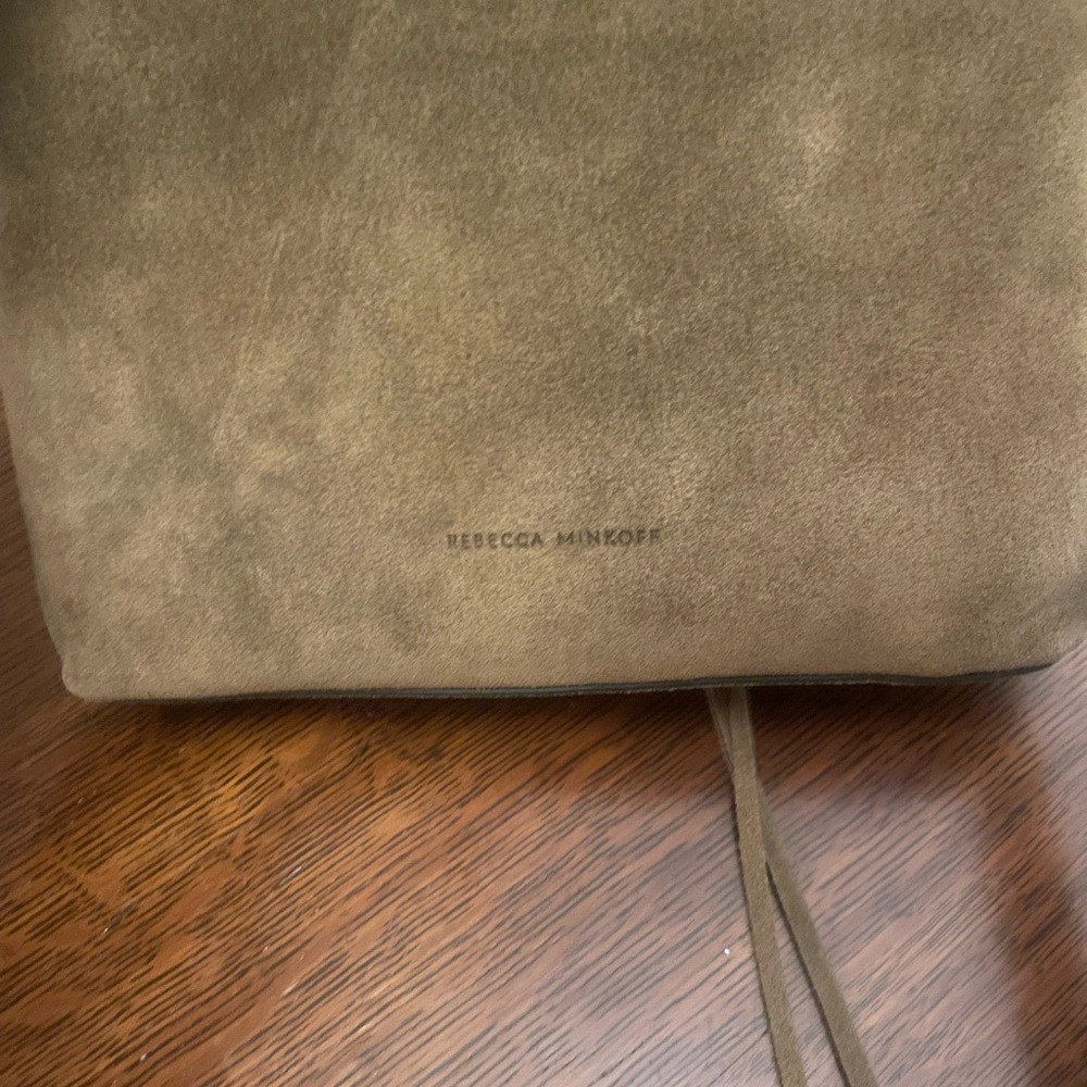 Rebecca Minkoff Olive Green Suede Crossbody Bag with Gold Hardware - Picture 4 of 5